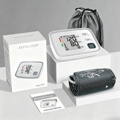 Blood Pressure Monitor by ALPHAMED U80E, Upper-Arm Digital Device with Large Display and 2 x 90 Memory