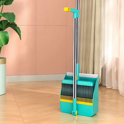 Foldable Broom and Dustpan Set with Long Handle 2-in-1 3-in-1 4-in-1 Floor Brush Combo for Home Office Dorm Room Indoor Outdoor Cleaning