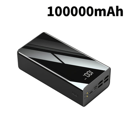 Power Bank 30000mAh or 100000mAh with 22.5W Charging, Digital Display and LED Flashlight in Black or Red