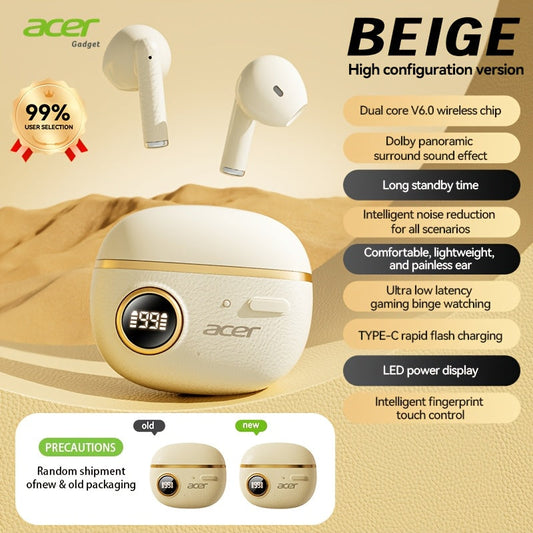 Wireless Earbuds Acer TWS with Active Noise Cancellation, HiFi Deep Bass and Touch Controls
