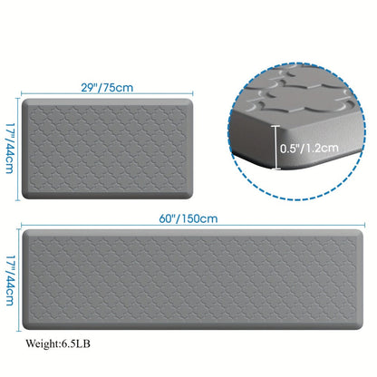 Kitchen Mat Set, 2-Piece Cushioned Standing Mats in Four Colors with 17.3x29 and 17.3x47 or 17.3x59-Inch Pairings