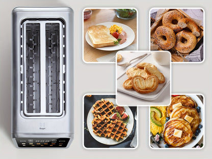 Long-Slot Four-Slice Toaster with Touch Screen, Six Shade Levels and Removable Slide-Out Crumb Tray