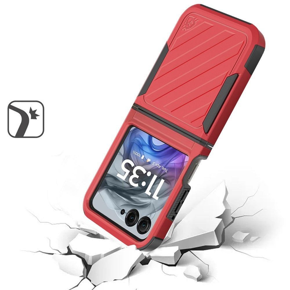 Phone Case Navy Dual-Layer PC and TPU Cover with Wireless Charging Support for Motorola Razr 2024