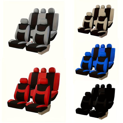 Car Seat Covers 5-Seat Full Set – Thickened Breathable Fabric, Dust-Proof Wear-Resistant, All-Season Universal Fit, 10 Colors for Sedan SUV Truck