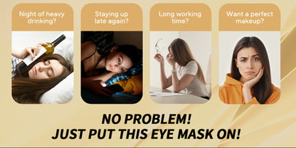 30-Pair ALIEORY Gold-Tone Under-Eye Patch Box with Individual Pouches and Collagen and Hyaluronic Acid Wording