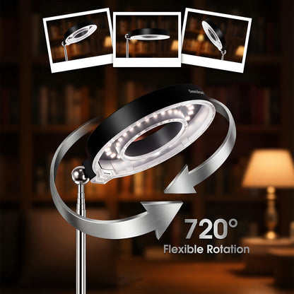 Grow Light for Indoor Plants 4-Head Full Spectrum | 720° Rotatable Retractable Pole 4 Dimming Modes Auto Timer 3/6/9H USB | Desktop Potted Plants