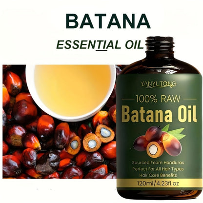 Hair Oil Batana 4.06oz Amber Dropper Bottle with 120ml Liquid Formula for Pre-Wash or Leave-In Use