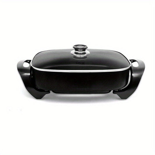 Electric Skillet 8 Quart Non-Stick Copper Deep Dish – 16x12 Large Electric Frying Pan with Tempered Glass Vented Lid, Adjustable Thermostat, Dishwasher Safe, Perfect for Family Meals & Entertaining