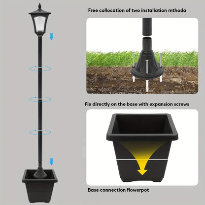Solar Post Light Outdoor Garden Pathway Lamp IP44 Waterproof 60LM Warm White LED – Solar Powered Landscape Stake Light for Yard Driveway Patio Walkway Christmas Holiday Decoration