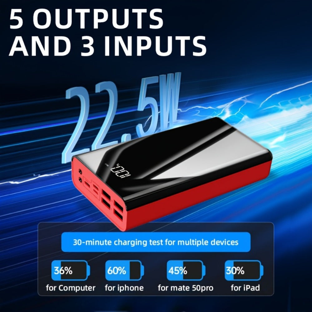 100000mAh Portable Power Bank with Flashlight LED Display Bidirectional Fast Charging Multi-Device USB Charger for Camping Outdoor Emergency – High Capacity Battery Pack Holiday Gift