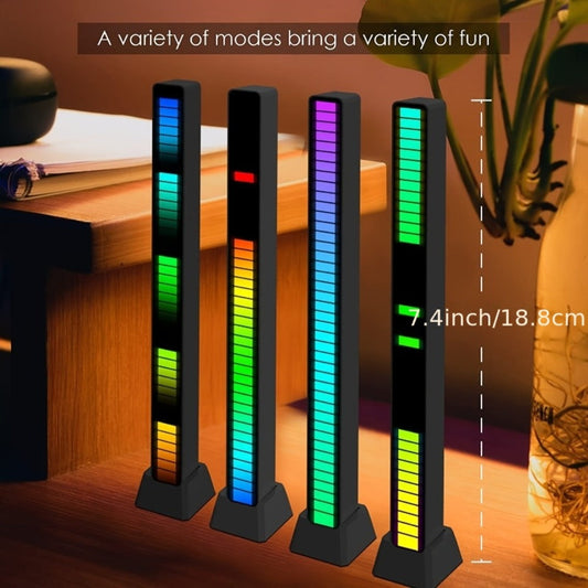 RGB LED Light Bars with Music Sync 2/4 Pack Voice Control USB Powered Smart Rhythm Lights for Gaming Room PC Desk TV Backlight Home Office Bedroom Atmosphere Decoration