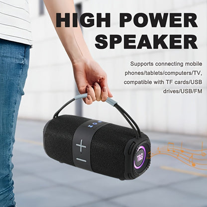 TG668 IPX4 Waterproof Portable Bluetooth Speaker with Color LED Breathing Light – High Power Outdoor Wireless Speaker, TWS Stereo, FM Radio, USB/TF, AUX, Connects Phone Tablet TV, Holiday Gift