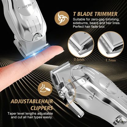 Hair Clipper Seacol Cordless Clipper Configurations with LED Displays, USB Charging and Guide Comb Accessories