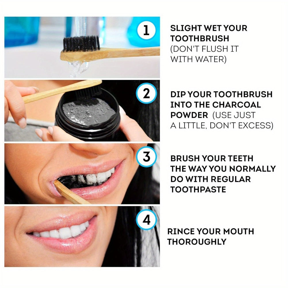 Bamboo Charcoal Tooth Powder 30g Whitening Teeth Powder with Mint Extract Stain Removal Fresh for an Everyday Personal Care Routine