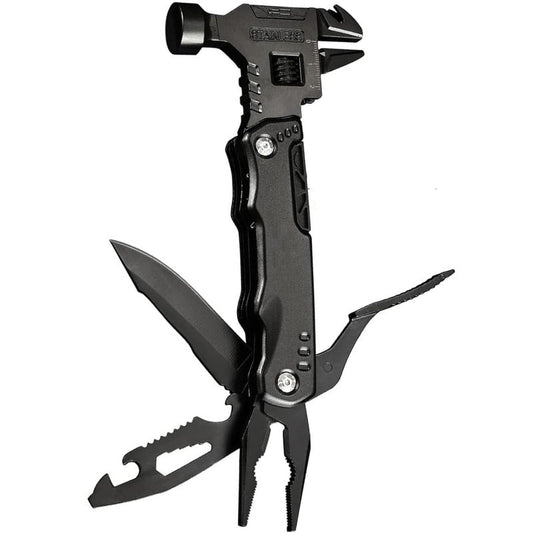 16-in-1 Multitool Stainless Steel – Compact EDC Pocket Tool with Pliers, Adjustable Wrench, Screwdrivers & Knife | Camping Gear & Gift for Dad & Boyfriend