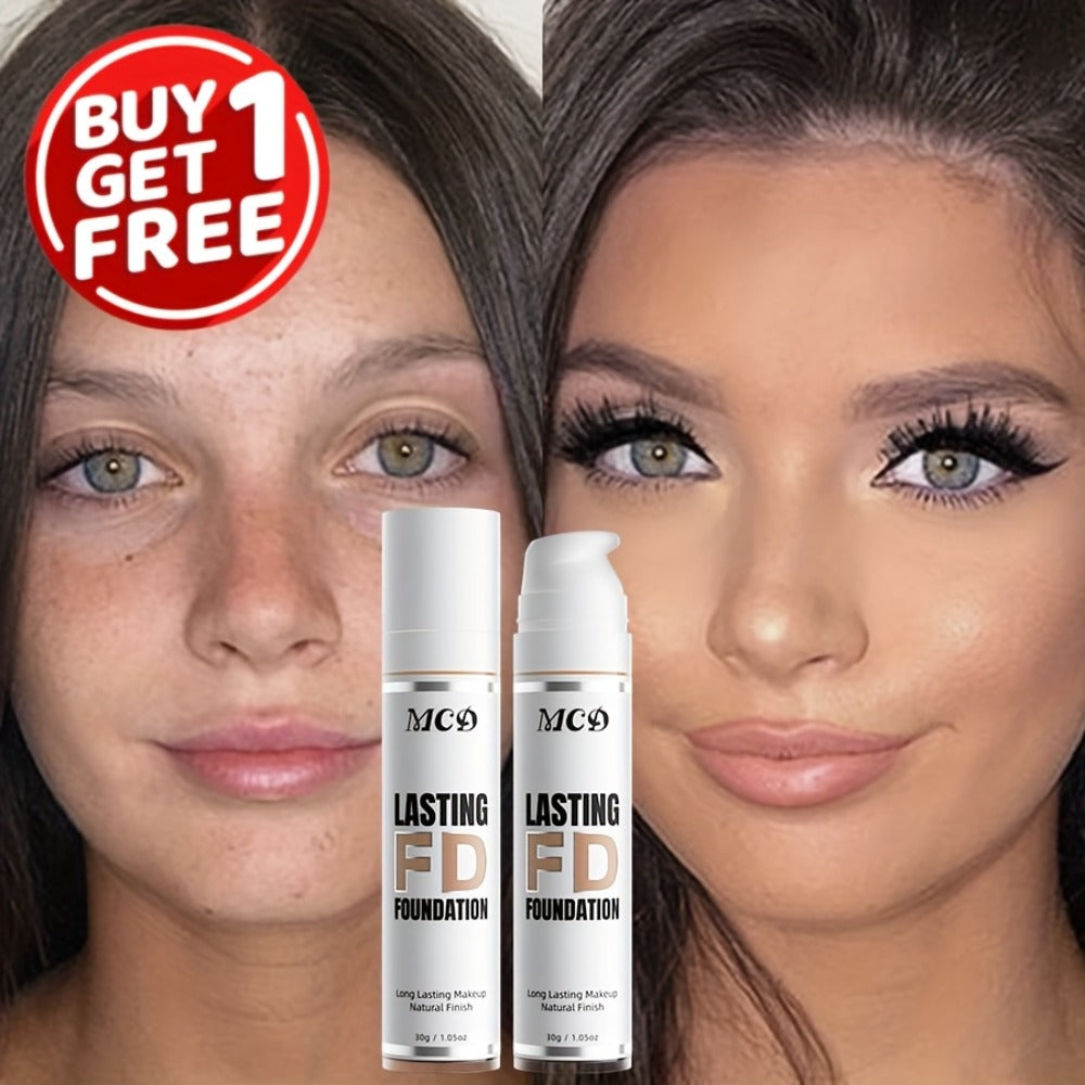 Liquid Foundation 2pcs Set Full Coverage Concealer Natural Finish Long Lasting Lightweight Breathable Face Makeup for All Skin Types Women 9 Shade Options