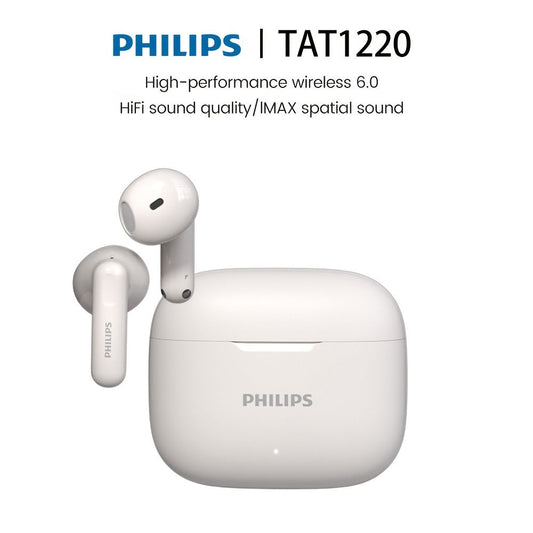 Wireless Earbuds Philips TAT1220 Bluetooth 6.0 with ANC, 360° Sound, Touch and Type-C in Two Colors