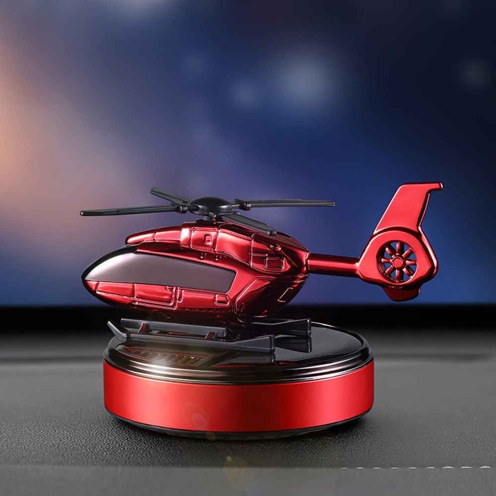 Car Air Freshener Solar Helicopter Dashboard Diffuser with Refillable Chamber and Three Color Options