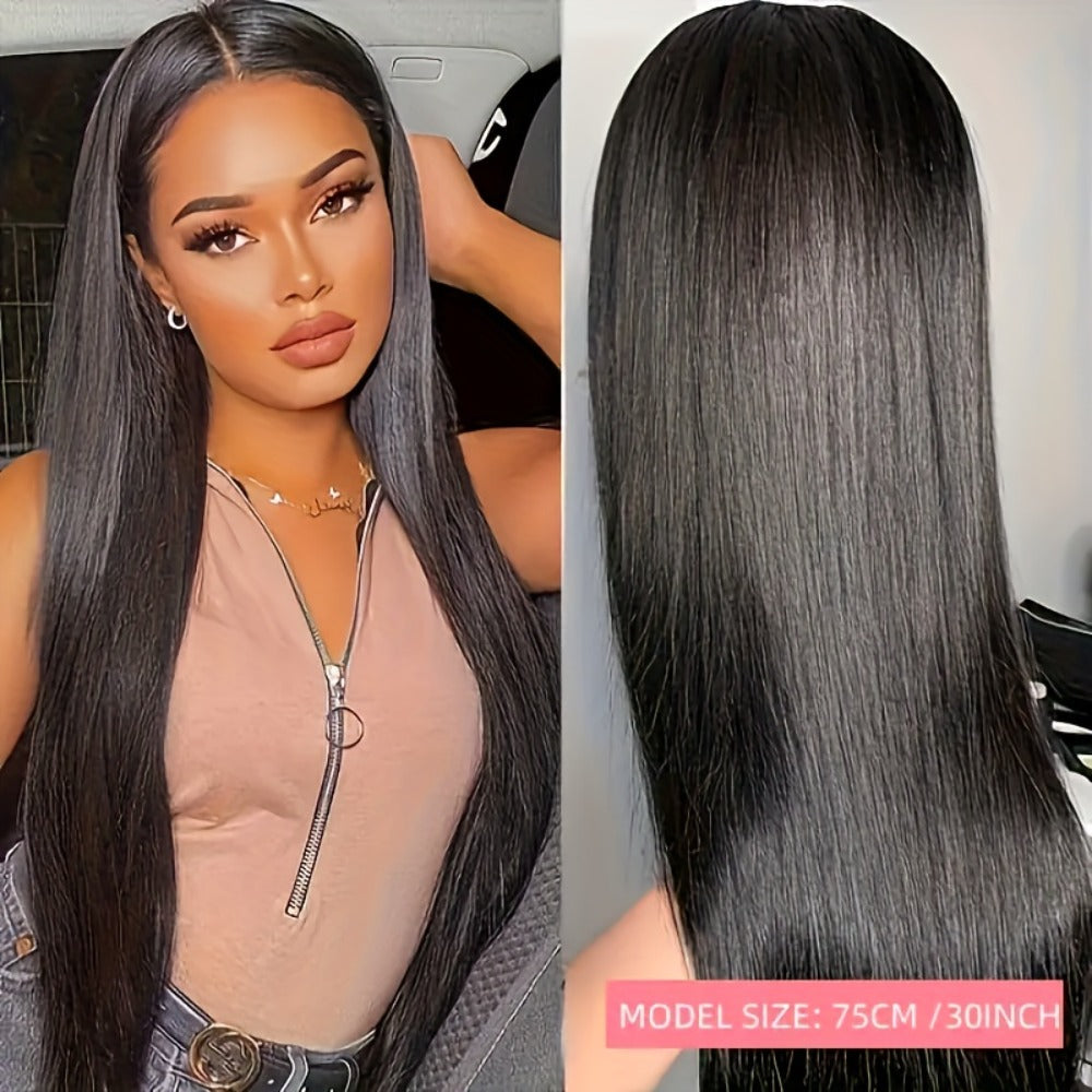 Lace Front Wig Straight Human Hair, 8-38 Inch Natural Color with 13x4 HD Front and 200% Density
