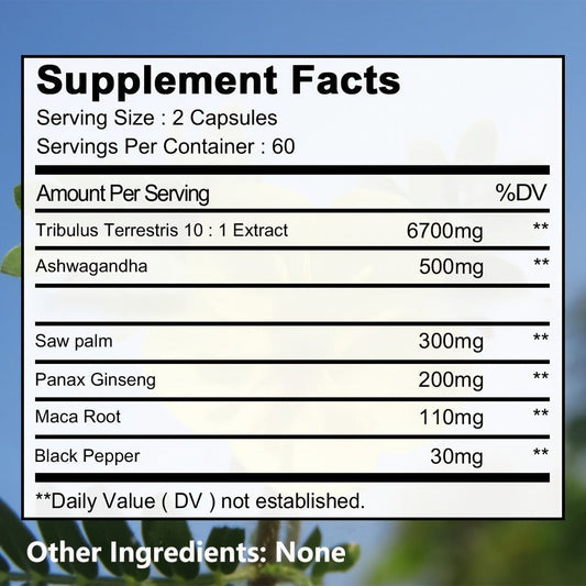 Saw Palmetto Ginseng Maca Men's Prostate & Vitality Supplement – 120 Capsules Plant-Based Daily Formula for Male Wellness, Energy & Hormonal Balance Support