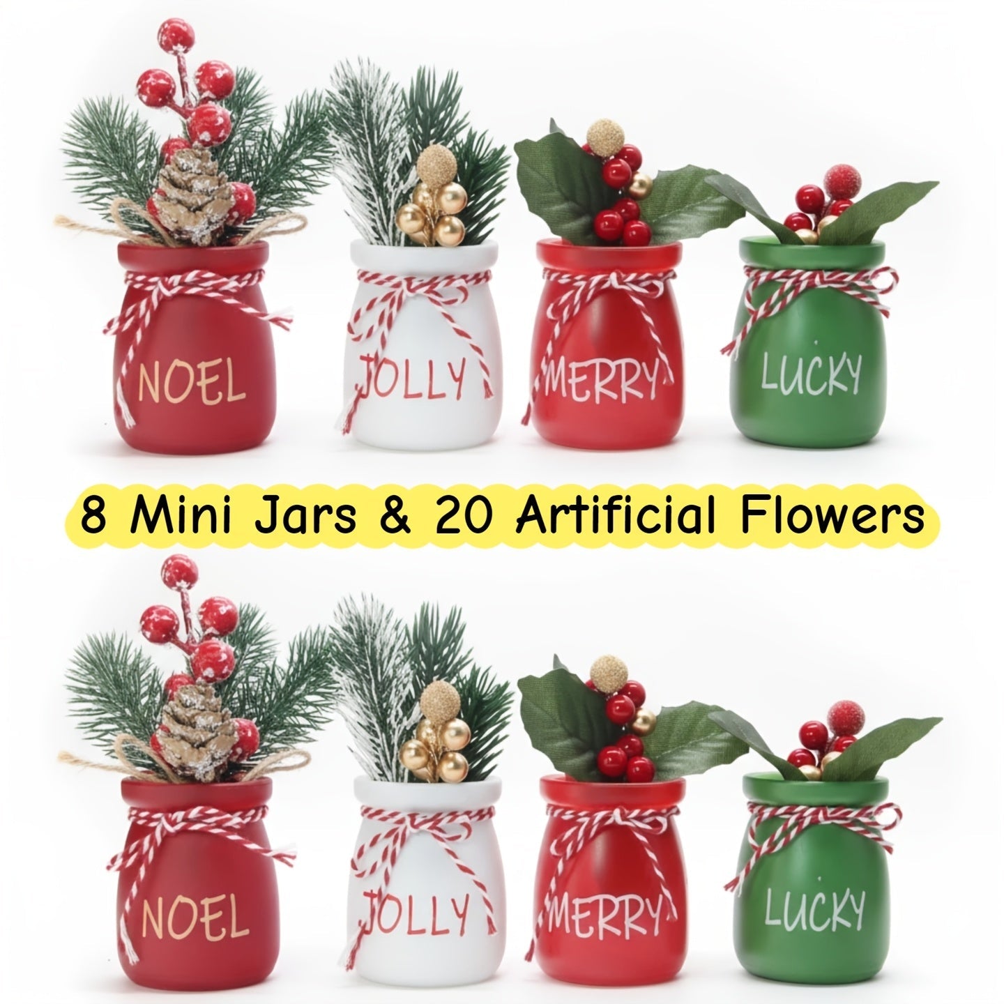 Mason Jar Centerpiece Table Decorations with Wood Tray & LED Lights – 3-Piece Farmhouse Decor Set for Dining Room, Kitchen, Living Room & Bathroom | Holiday Home Decor Gift