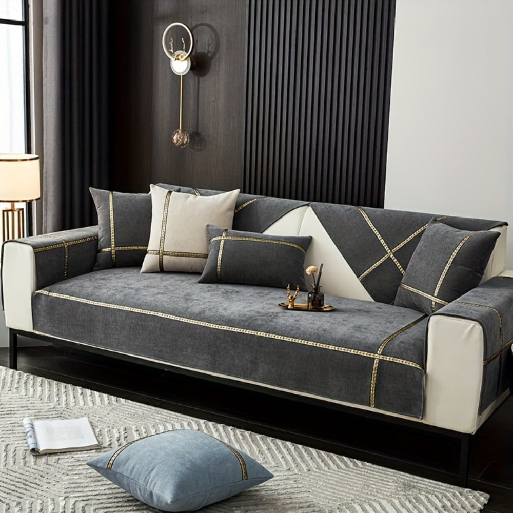 Sofa Cover 350 GSM Chenille Knit Panels for Single Seat, Armrest and 2, 3 or 4-Seater Sofa Sections