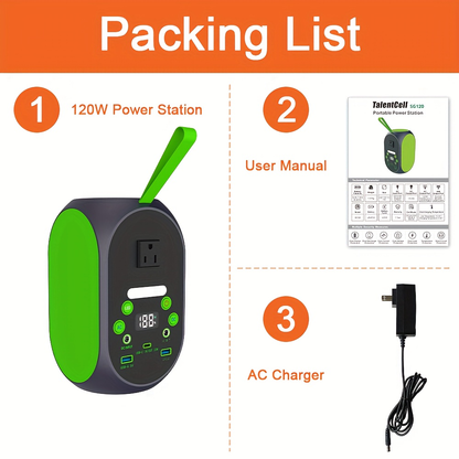 Portable Power Station 120W 99.84Wh LiFePO4 Battery | Solar Generator with AC DC USB Type-C Ports for Camping, Home Backup, Emergency, CPAP, Travel