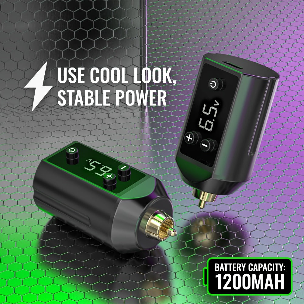 Tattoo Machine Kit VOID Wireless Pen with 1200mAh Battery, 4-12V Adjustment, 10 Cartridges and 5 Ink Shades