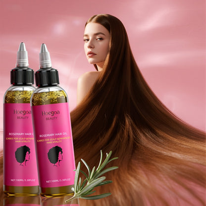 Hair Oil Hoegoa Rosemary Two-Bottle 100ml Gift Set with Pointed Applicators for Hair and Scalp Application