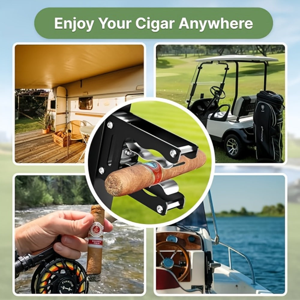 Magnetic Cigar Holder with Folding Frame in Seven Exact Black, Silver, Red and Gray Checkout Options