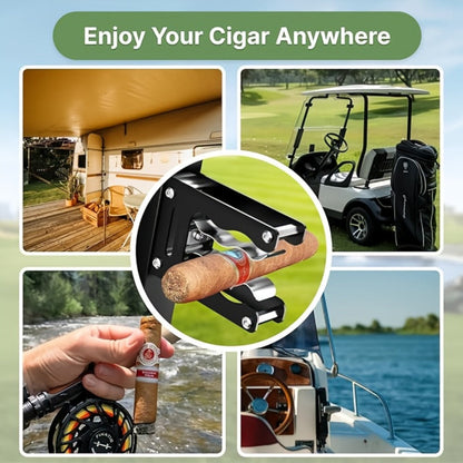 Magnetic Cigar Holder with Folding Frame in Seven Exact Black, Silver, Red and Gray Checkout Options