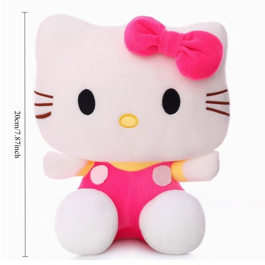 Plush Toy – Three-Piece Hello Kitty Character Set with Red, Pink and Blue Bow Styling for Display