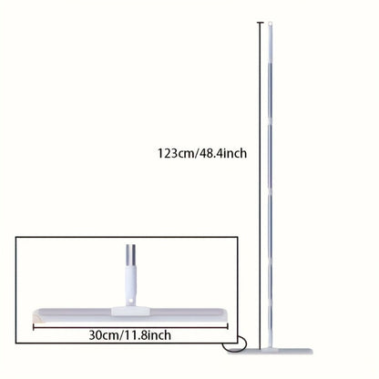 Silicone Squeegee Broom with Detachable Rotatable Head Long Stainless Steel Handle Floor to Ceiling Cleaning for Glass Tile Hardwood Carpet Shower Window
