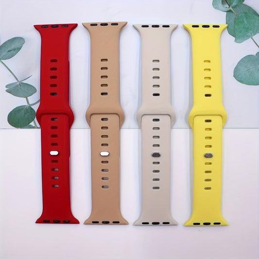 Watch Band 15-Pack with Silicone Straps, Metal Folding Clasps and Assorted Colors for Apple Watch Sizes