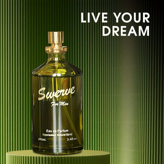 Woody Cologne for Men Swerve Eau de Parfum 3.4oz - Long Lasting Sensual Aromatic Fragrance Spray, Natural EDP for Daily Wear Dating & Holiday Gifting 100ml
