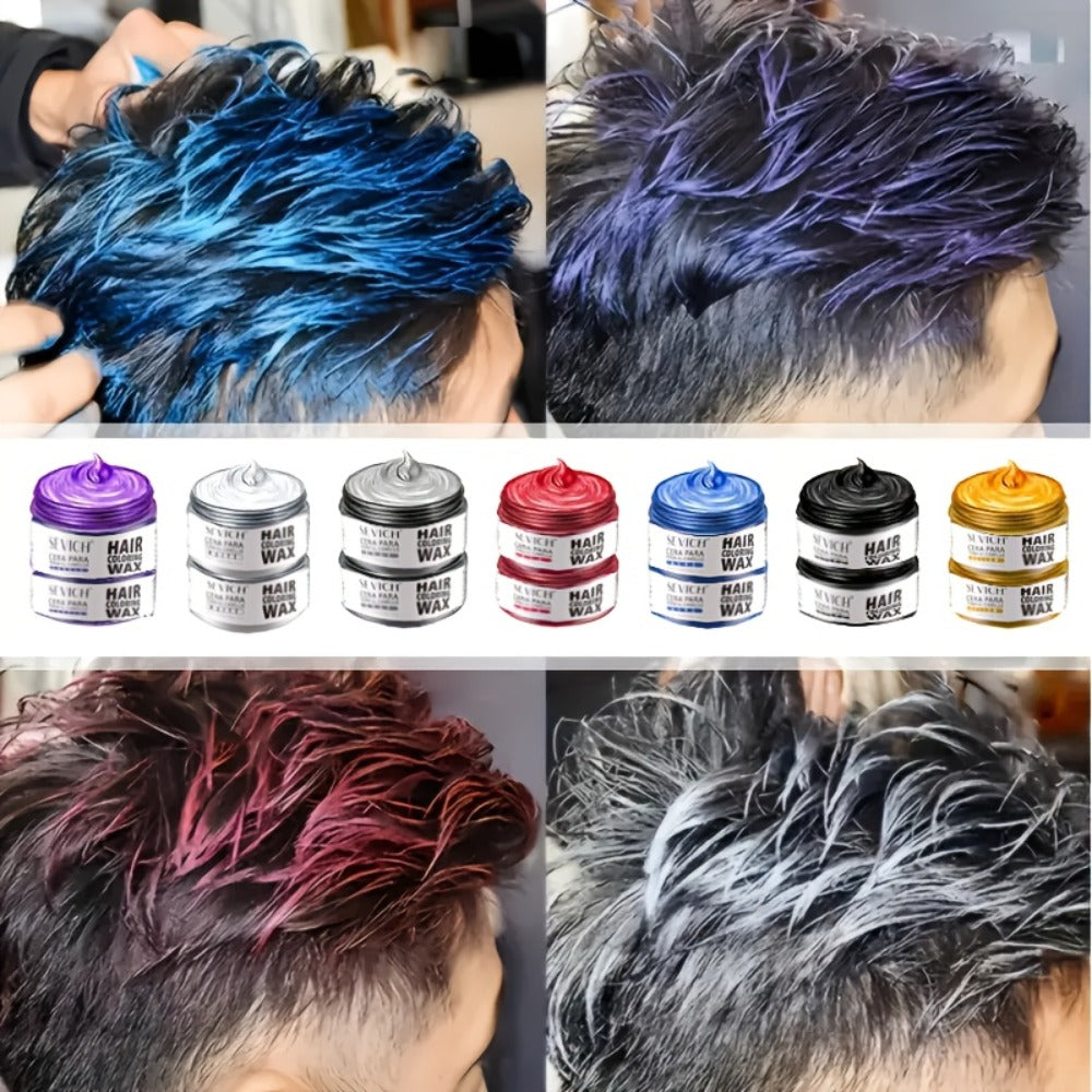 Temporary Hair Color Wax with Strong-Hold Styling Formula in Ten Shades for Parties and Costumes