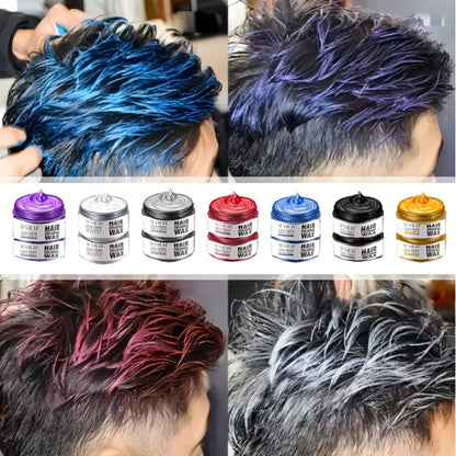 Temporary Hair Color Wax with Strong-Hold Styling Formula in Ten Shades for Parties and Costumes
