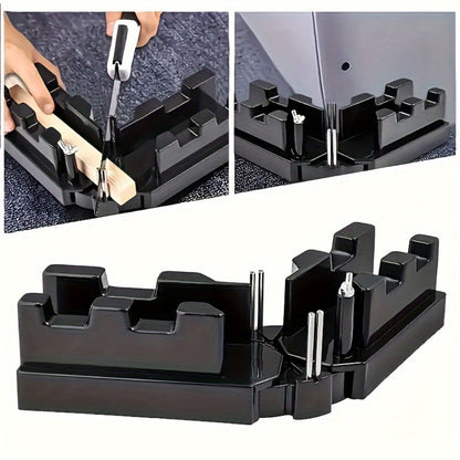 Two-in-One Adjustable Miter Angle Measuring and Cutting Guide for 45- to 180-Degree Layout Work