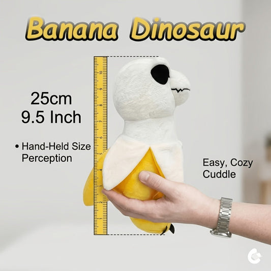 Plush Toy – Yellow Banana Dinosaur 9.5-Inch T-Rex Character with Peekaboo Peel Design for Display