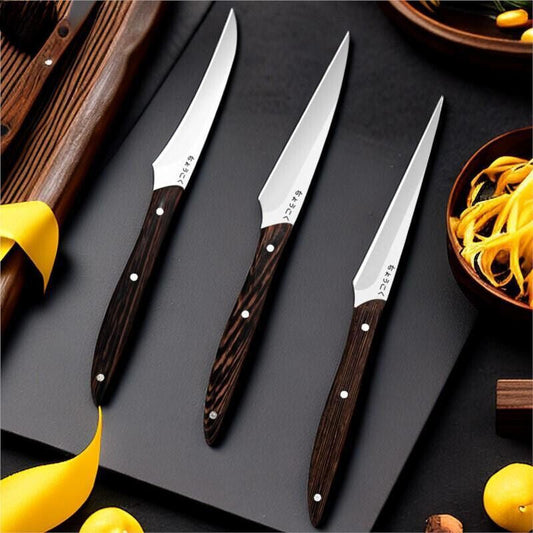 3-Piece Carving Knife Set Fixed Blade Whittling Knives – Portable Multifunctional Peeling Knife with Anti-Slip Outdoor Log Handle – Kitchen Tools Camping Gear Gifts for Dad Men