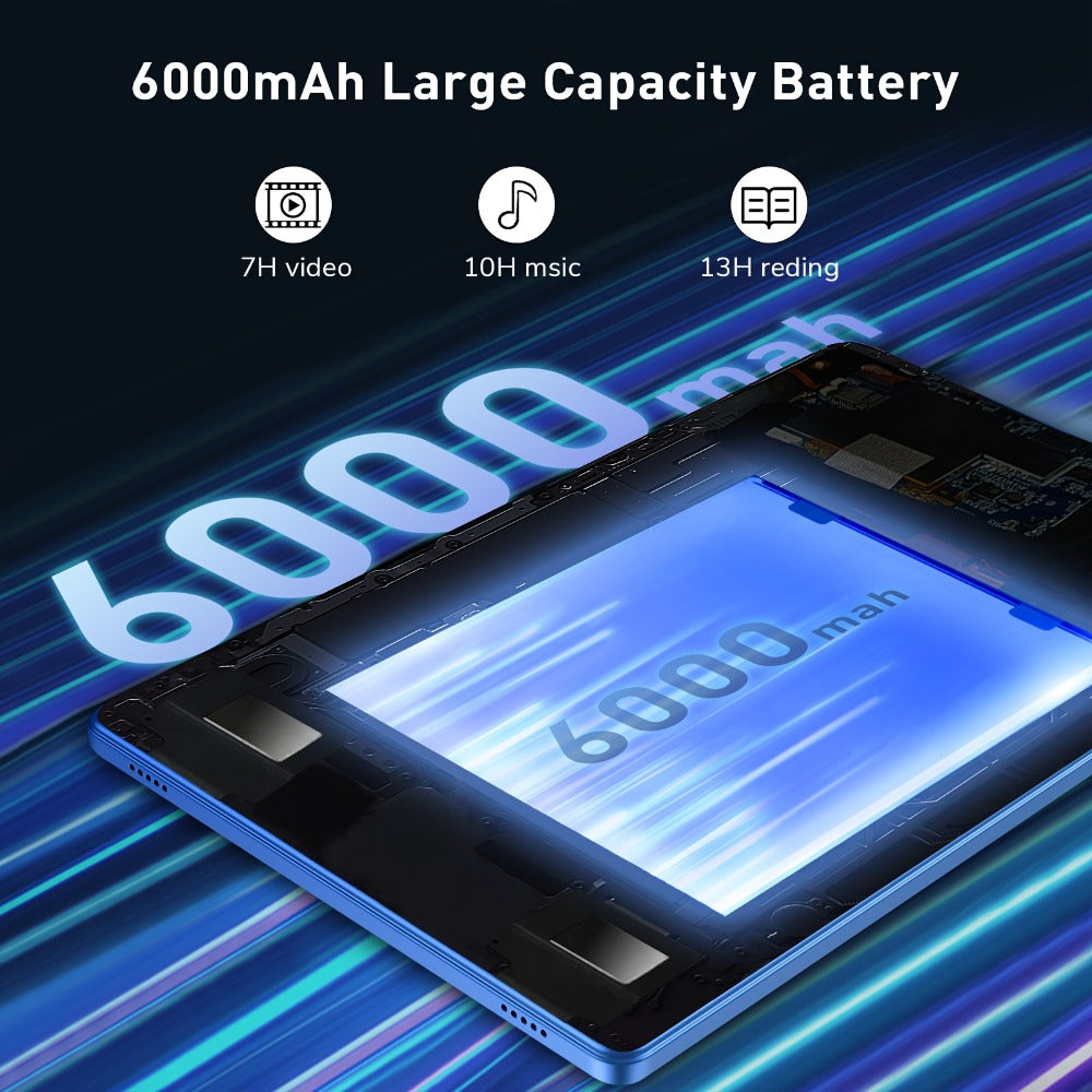 Android Tablet 10.1-Inch with Android 14, 4GB Total Memory, 32GB Internal Storage and 6000mAh Battery