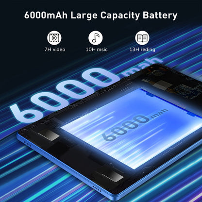 Android Tablet 10.1-Inch with Android 14, 4GB Total Memory, 32GB Internal Storage and 6000mAh Battery