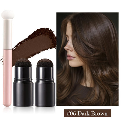 Root Touch Up Powder Stick with Brush — Instant Hair Root Concealer & Eyebrow Filler | Concentrated Paste Formula for Targeted Gray Coverage | 8 Shades for Women & Men All Hair Types