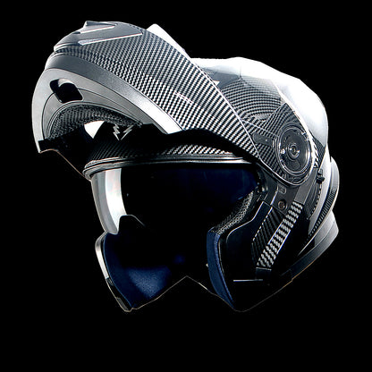 Motorcycle Modular Full Face Helmet Flip Up Dual Visor Sun Shield with Optional LED Tail Light 3 Modes Removable Washable Interior, Multiple Colors S M L XL — Modular901