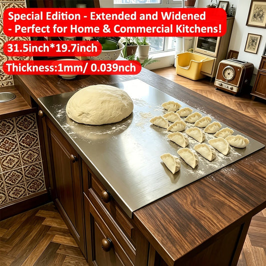 Stainless Steel Cutting Board Extra Large 27.5"×19.7" Double-Sided 304 Steel Board for Home & Commercial Kitchen - Countertop Protector Breadboard Easy Clean Durable