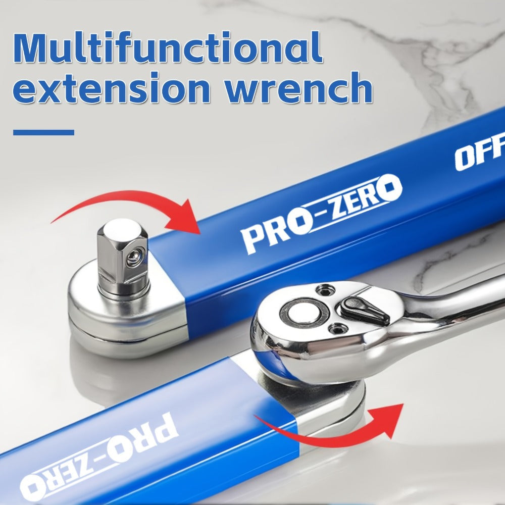Two-in-One Offset Ratchet Wrench with Three Square-Head Adapters in Four Handle Color Options