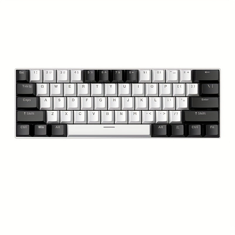 Blue Switch RGB Mechanical Keyboard 60% Layout – 61 Keys Ultra-Compact Wired Tenkeyless Design for PC, Laptop & Mac | Clicky Tactile Gaming & Typing Keyboard | Black & White Color Options