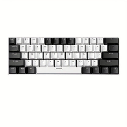 Blue Switch RGB Mechanical Keyboard 60% Layout – 61 Keys Ultra-Compact Wired Tenkeyless Design for PC, Laptop & Mac | Clicky Tactile Gaming & Typing Keyboard | Black & White Color Options