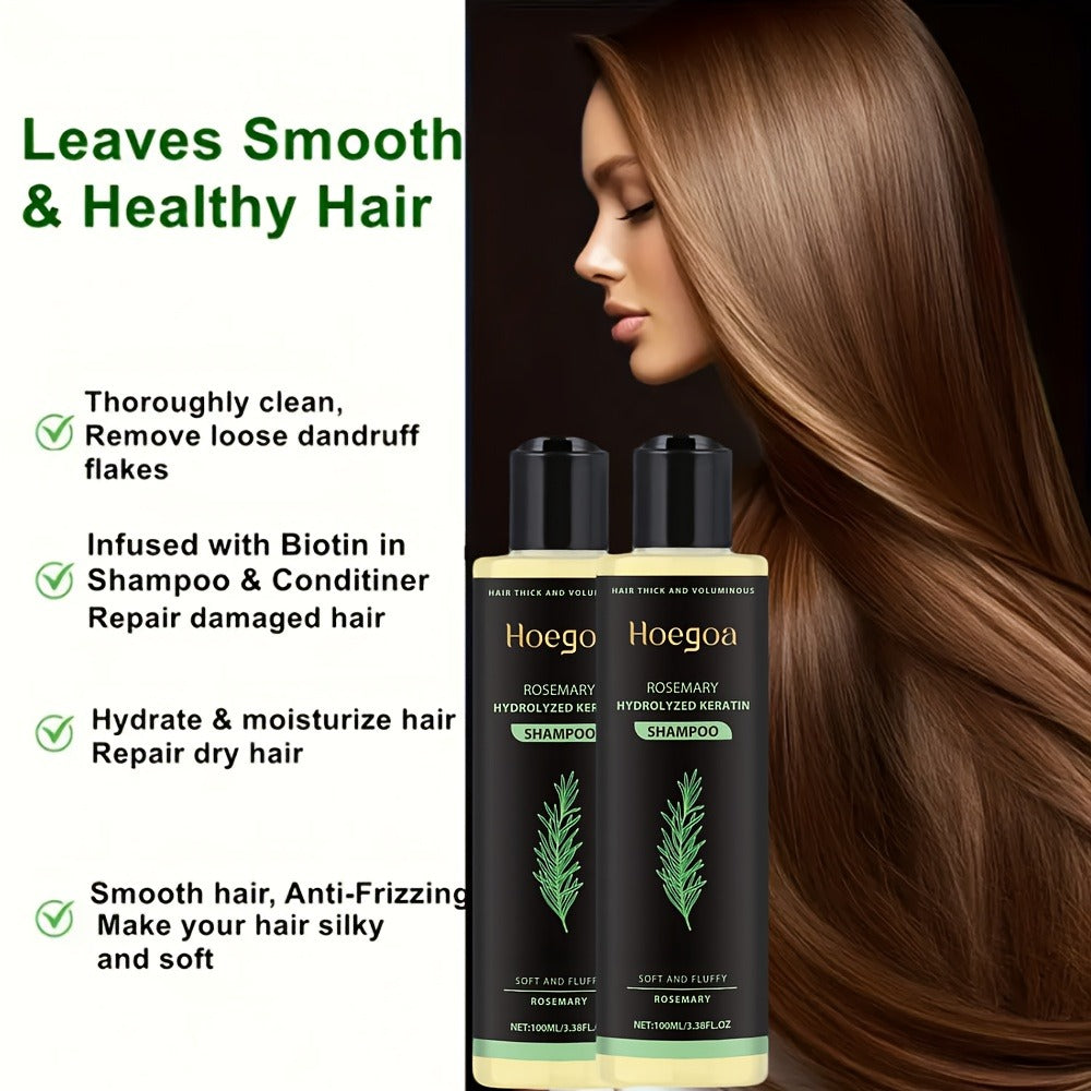 Rosemary Shampoo 2 Pack for Women & Men – Deep Cleansing Strengthening Hair Care with Rosemary Extract, Vitamin C, Vitamin E & Keratin, Moisturizing Frizz-Free Smooth Shiny Results All Hair Types