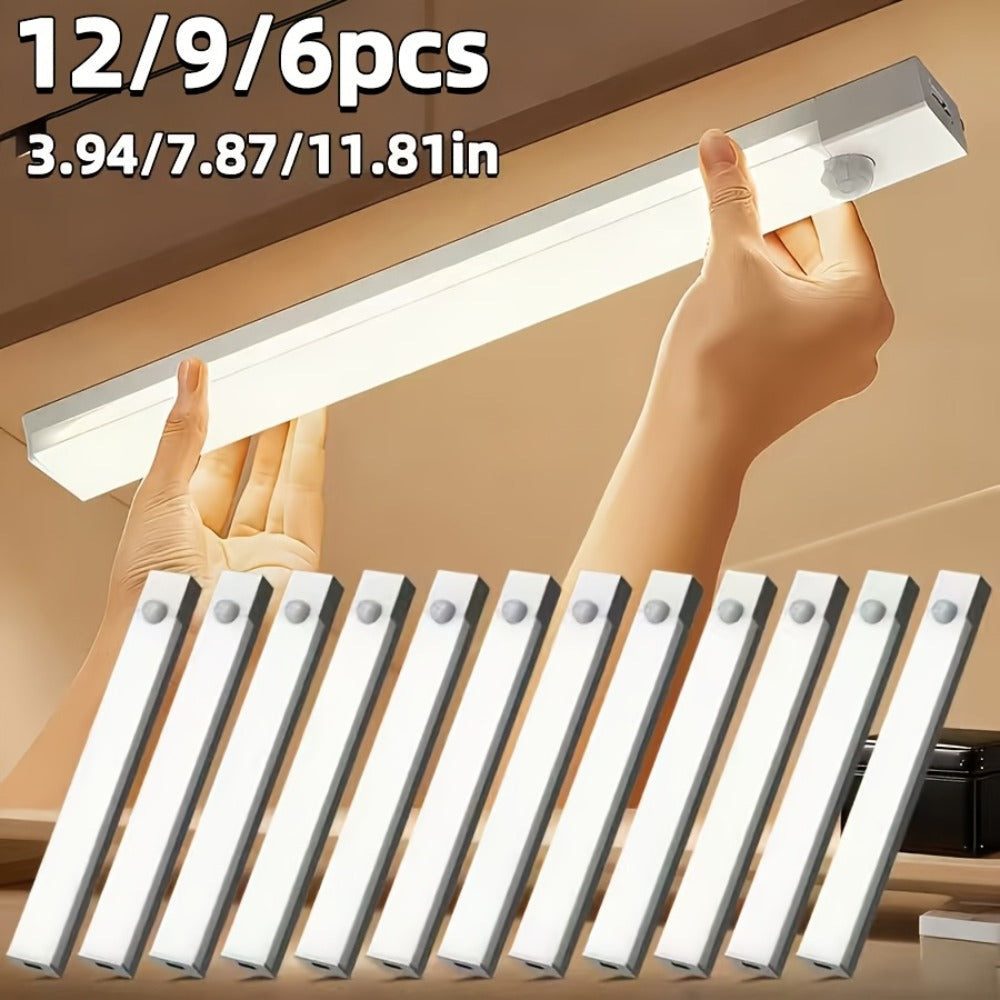 USB-C Rechargeable Motion Sensor LED Light Bar Sets in 10, 20 or 30cm Sizes and 6-, 9- or 12-Packs